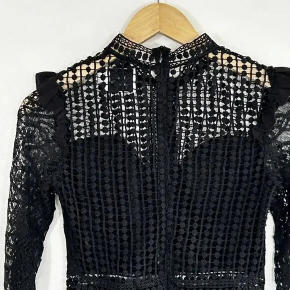 Hello Molly Not That Easy Lace Bodysuit Size Small 4 Black Goth Fairygoth Sheer - Picture 9 of 11